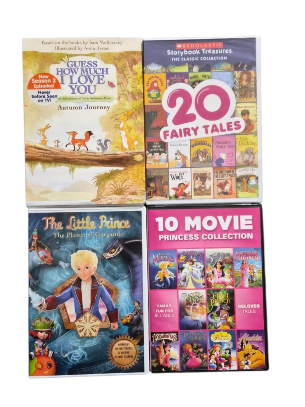 4 Animated Movies DVD Guess How Much I Love you, 10 Movie Princess Collection